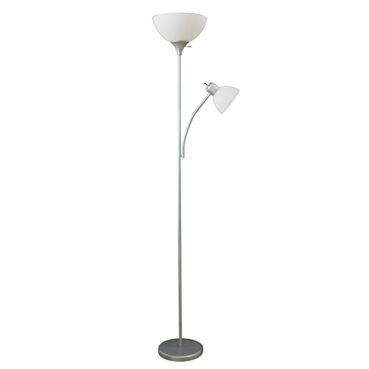 JYF0014 71.5"H METAL FLOOR LAMP, DOUBLE LAMP, PLASTIC SHADE